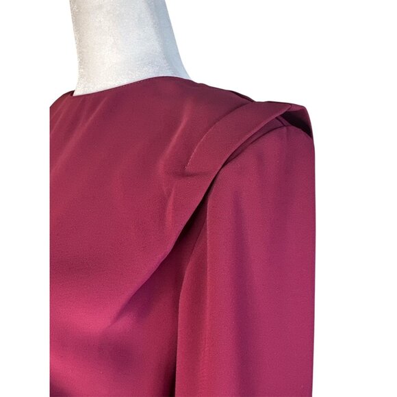 Amanda Uprichard Baldwin Dress in Burgundy XSmall Womens Long Sleeve Mini - Picture 8 of 15